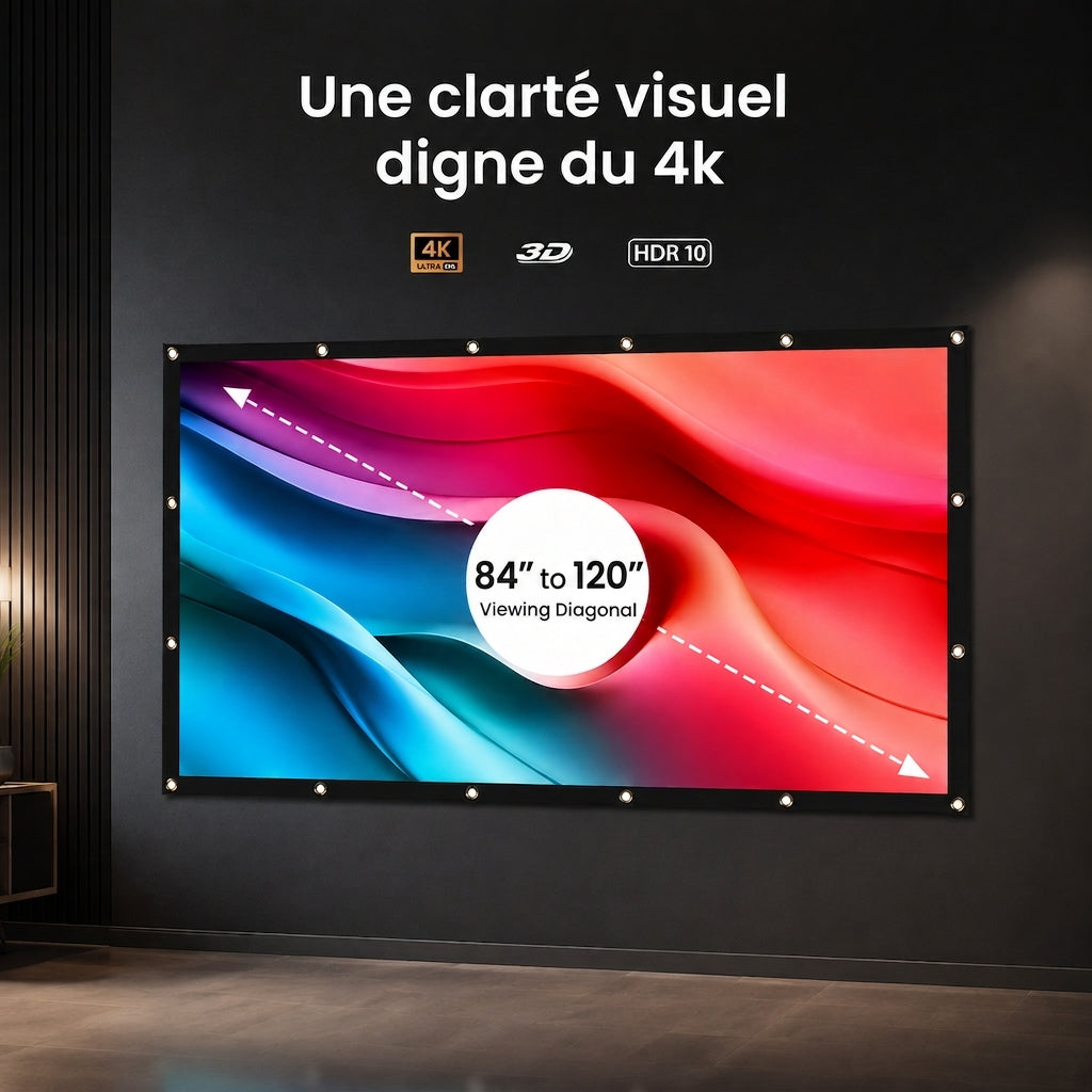 Écran de Projection Pliable Anti-Lumière 16:9 84" 100" 120" - Beamer. SHADE -