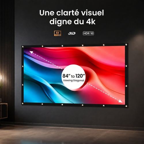Écran de Projection Pliable Anti-Lumière 16:9 84" 100" 120" - Beamer. SHADE -