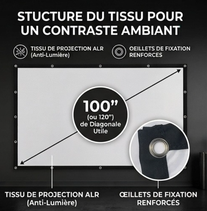 Écran de Projection Pliable Anti-Lumière 16:9 Beamer. SHADE